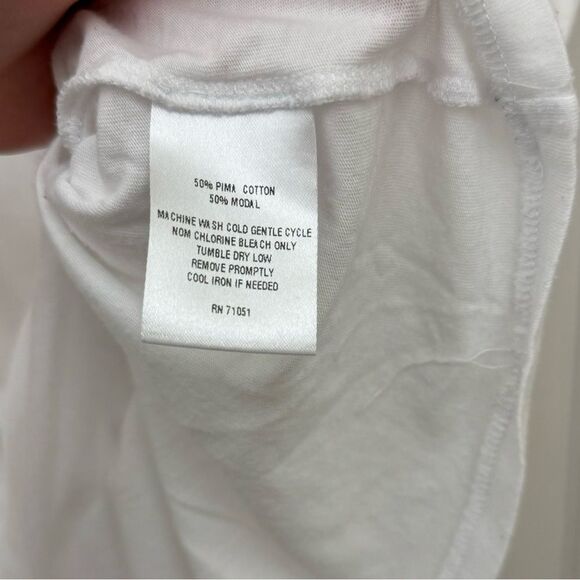 SWTR Women’s Crewneck T Shirt Size Large White Pima Cotton Modal Blend Basic - Picture 4 of 5